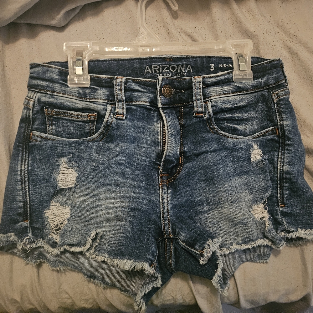 Arizona Jean Company Blue Distressed Jean Shorts